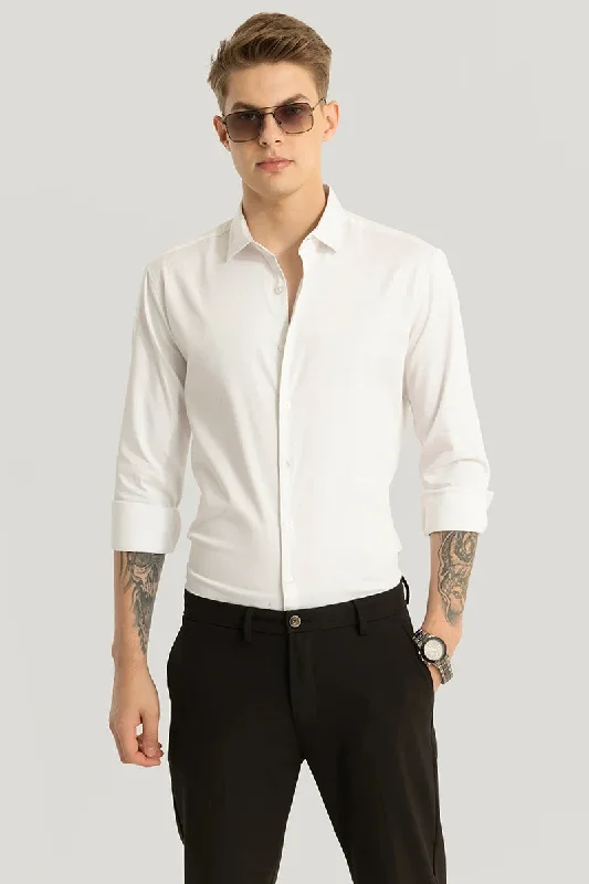 Etnni White Plain Stitchless Shirt