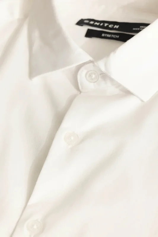 Etnni White Plain Stitchless Shirt