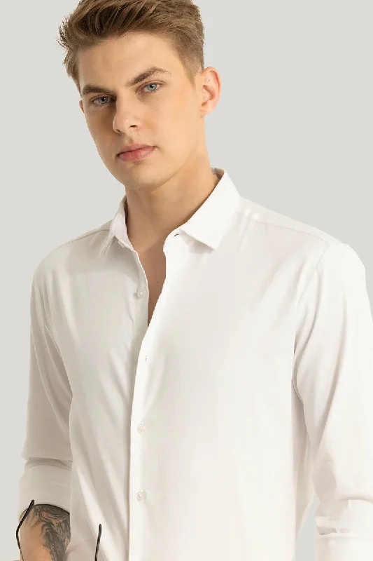 Etnni White Plain Stitchless Shirt