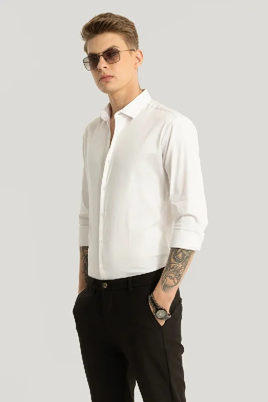 Etnni White Plain Stitchless Shirt