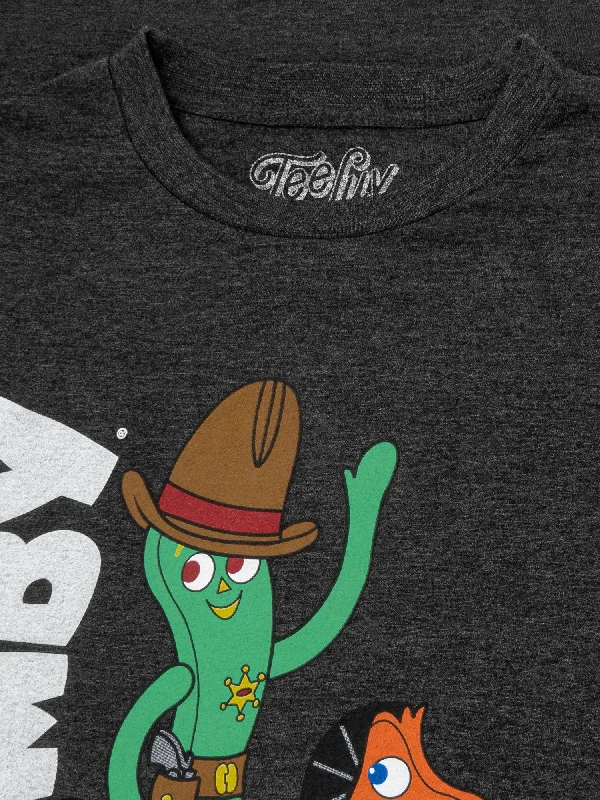 Gumby and Pokey Cowboy T-Shirt - Charcoal Gray Heather