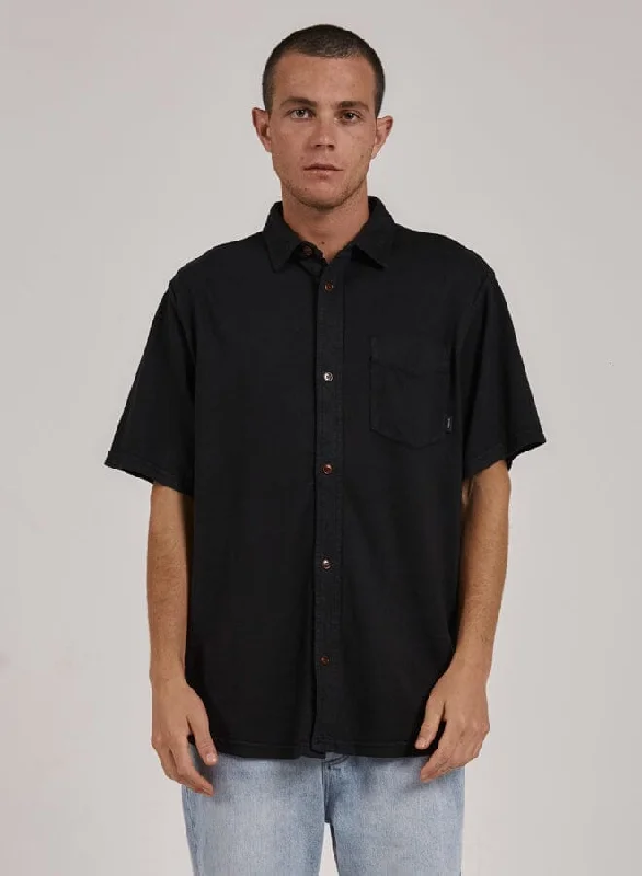 Hemp Thrills Oversized Short Sleeve Jersey Shirt - Black