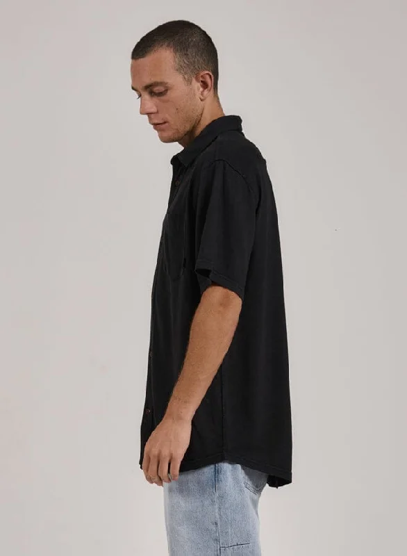 Hemp Thrills Oversized Short Sleeve Jersey Shirt - Black