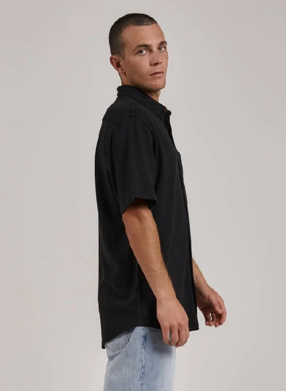 Hemp Thrills Oversized Short Sleeve Jersey Shirt - Black