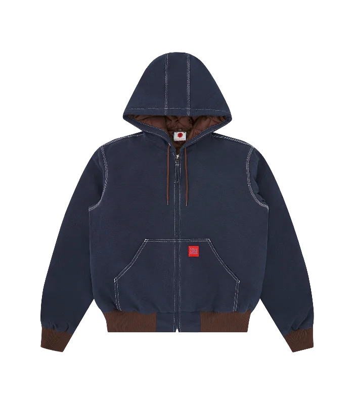 HOODED WORK JACKET - NAVY