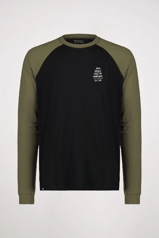 Icon Merino Air-Con Raglan - Dark Olive Black