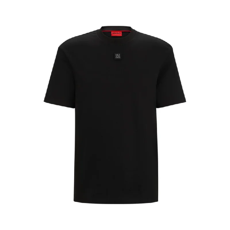 Interlock-cotton regular-fit T-shirt with stacked logo