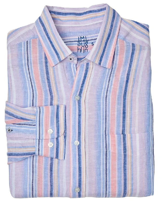 J.McLaughlin Multi Stripe Gramercy Linen Shirt