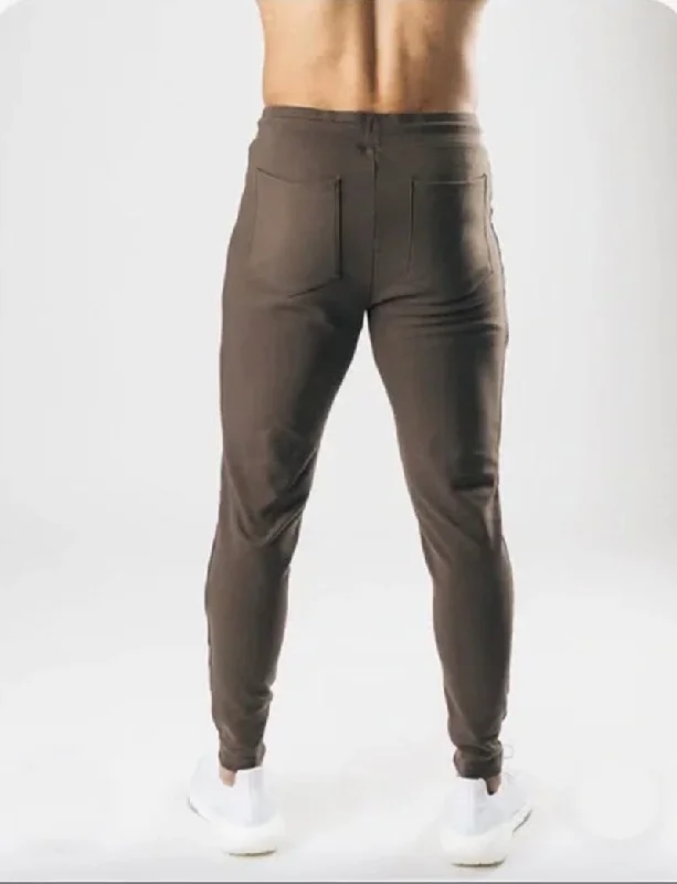 Fitted Joggers (with custom logo) - Mocha