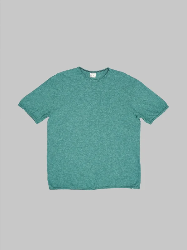 Loop & Weft Super Slub Tube Knit Edge Piping Crewneck T-Shirt Ocean Green