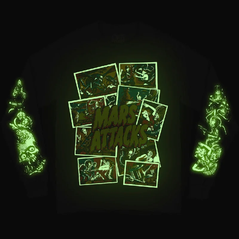 MARS ATTACKS: WAX PACK LEGACY - LONG SLEEVE SHIRT (GLOW IN THE DARK)