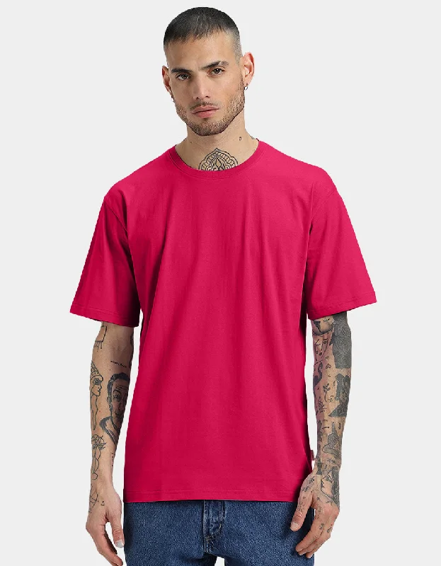 Magenta Basic Oversized T-shirt