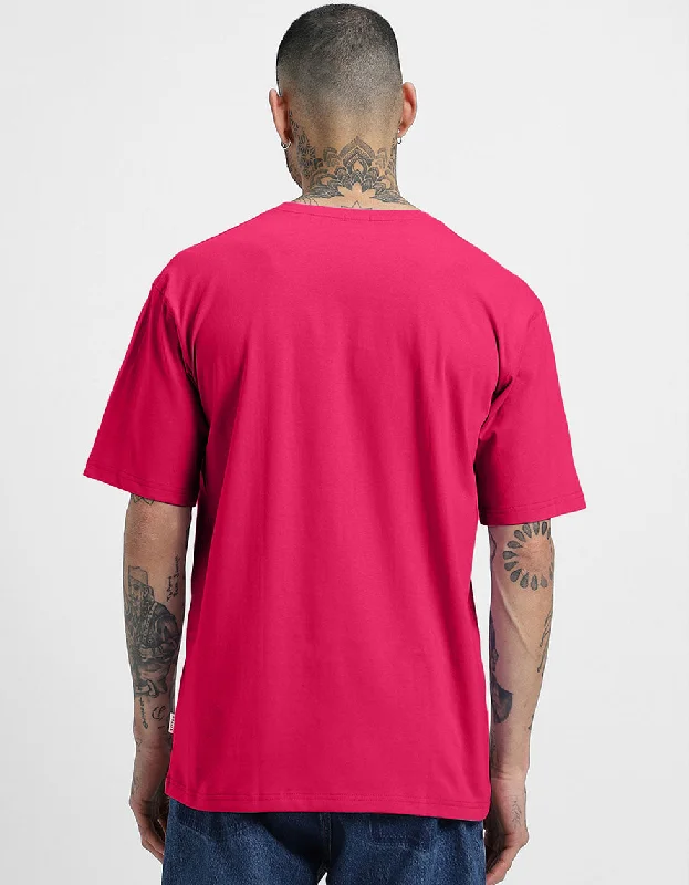 Magenta Basic Oversized T-shirt