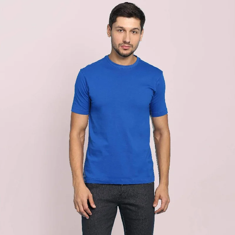 Men's Round Neck Plain T-Shirt Royal Blue (Regular fit)