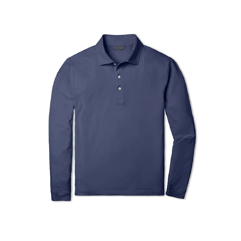 Men's Tech Jersey Long Sleeve Polo In Navy