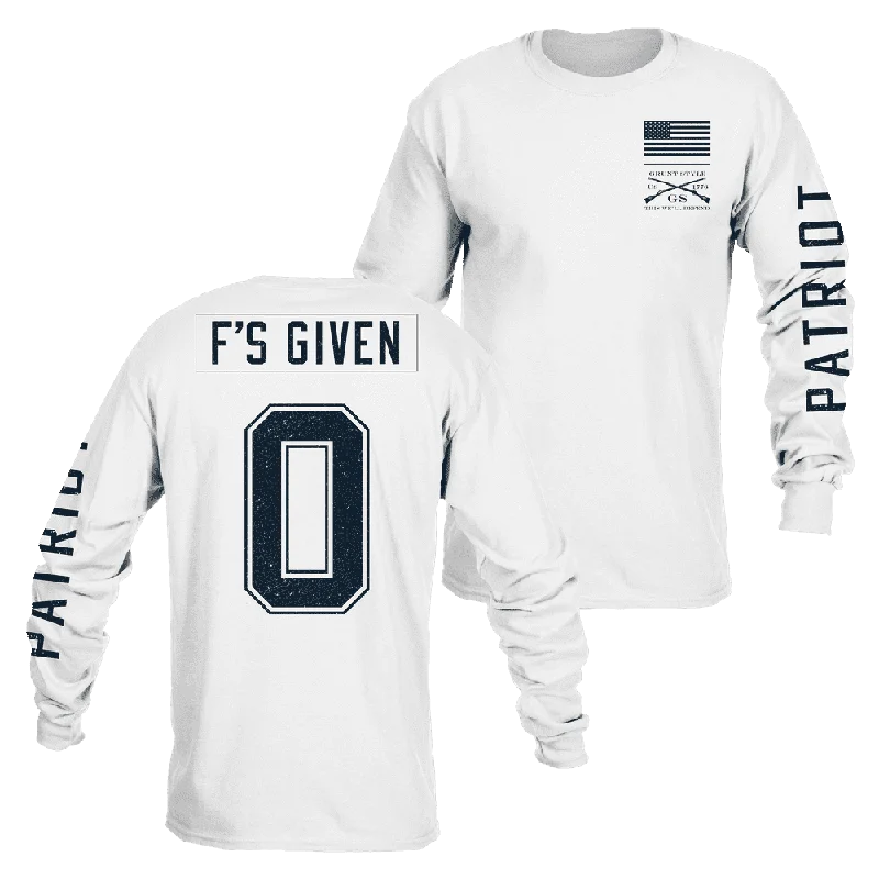 Zero F's Given Long Sleeve - White