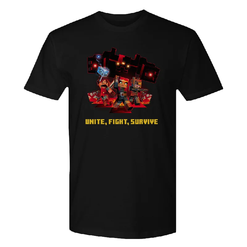 Minecraft Dungeons Unite, Fight, Survive Adult Short Sleeve T-shirt