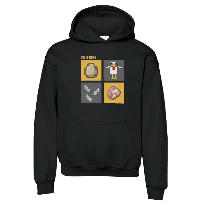 Minecraft Evolution of the Chicken Kids Hooded Sweatshirt