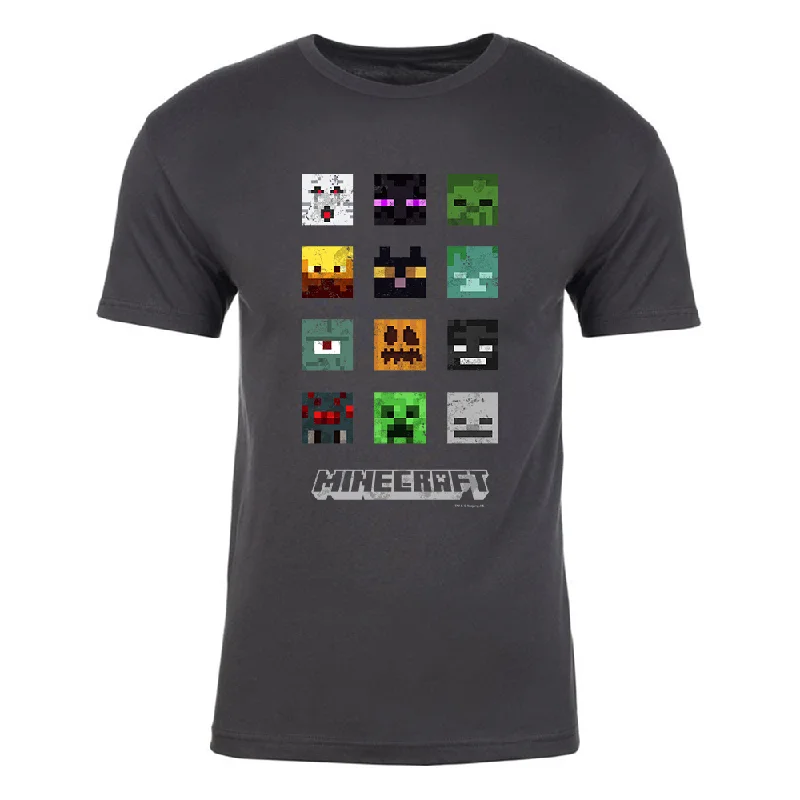 Minecraft Gangs All Here Halloween Edition Adult Short Sleeve T-Shirt