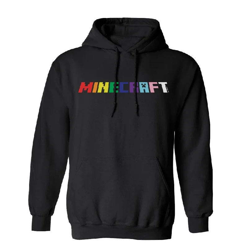 Minecraft Rainbow Logo Fleece Hooded Sweatshirt