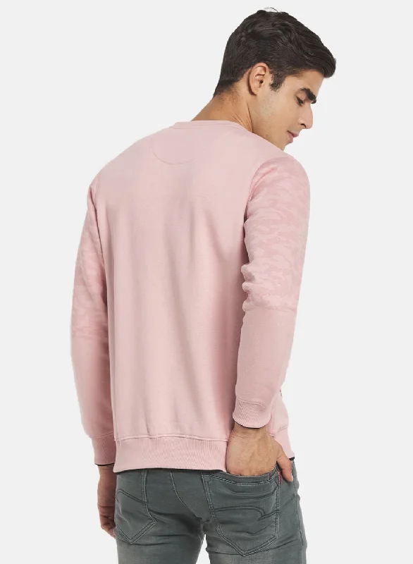 Men Pink Printed Sweatshirt