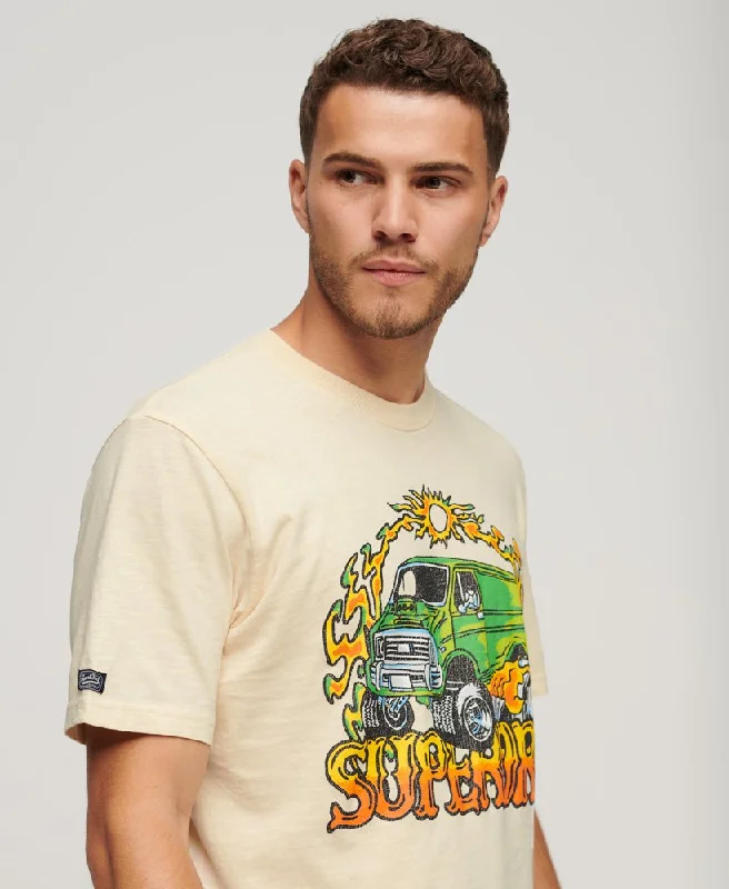 Motor Retro Graphic T-Shirt | Oatmeal White