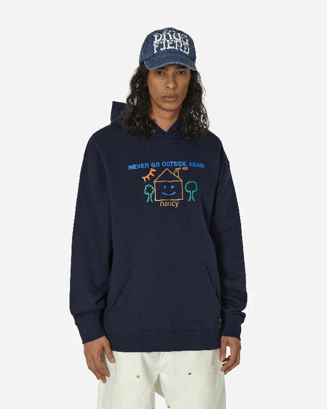 Never Go Outside Again Hoodie Navy