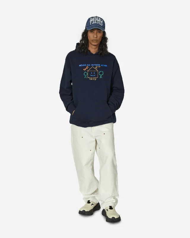 Never Go Outside Again Hoodie Navy