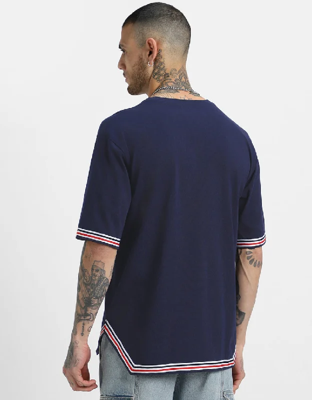 Navy Tape Oversized T-shirt