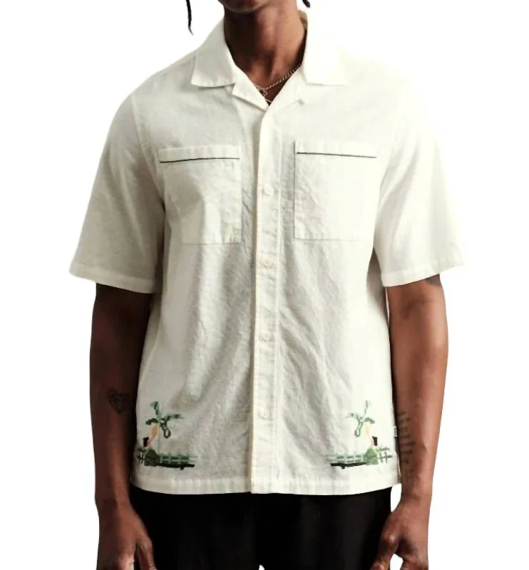 Newton Paradise Stitch Shirt In Ecru