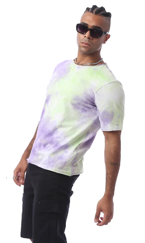 O172001 Purple & Green Tie Dye Tee