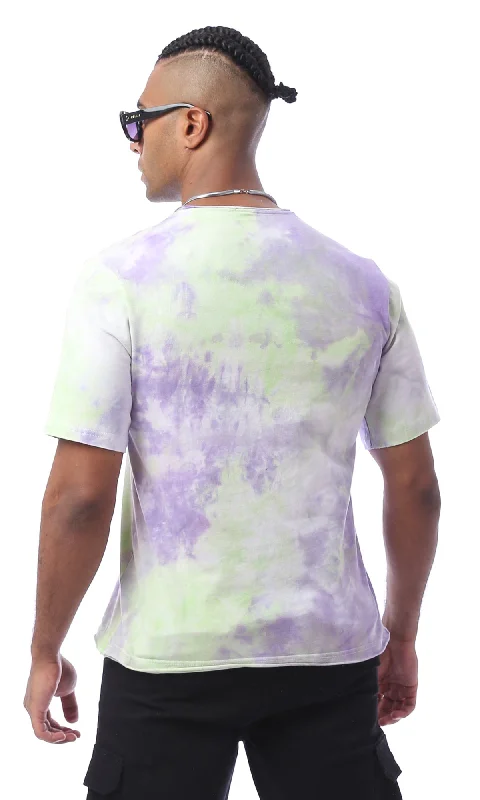 O172001 Purple & Green Tie Dye Tee