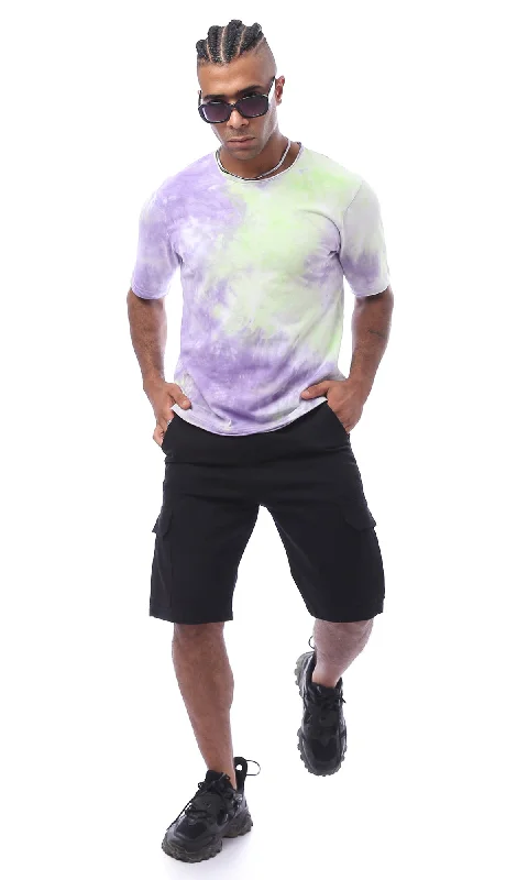 O172001 Purple & Green Tie Dye Tee