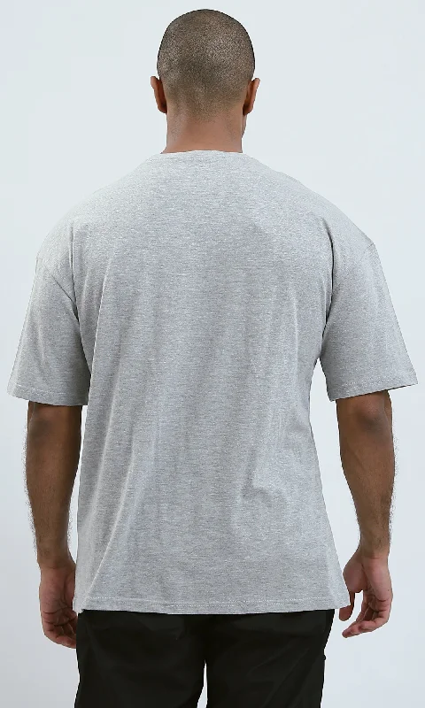 O192447 Heather Light Grey Round Neck Summer Tee