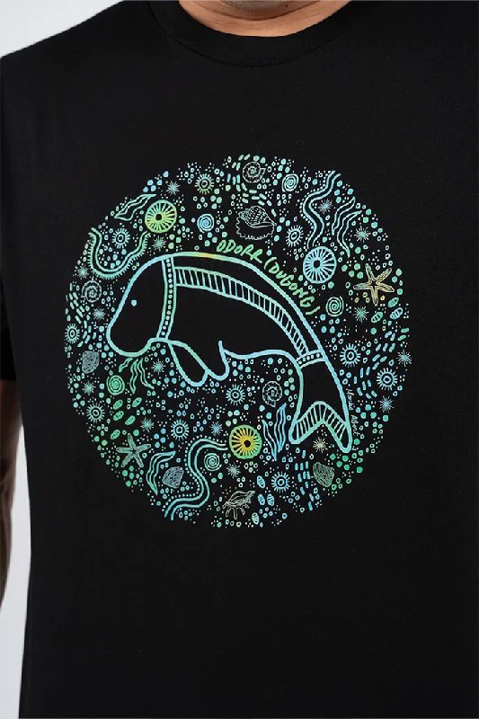 Odorr (Dugong) Black Cotton Crew Neck Unisex T-Shirt