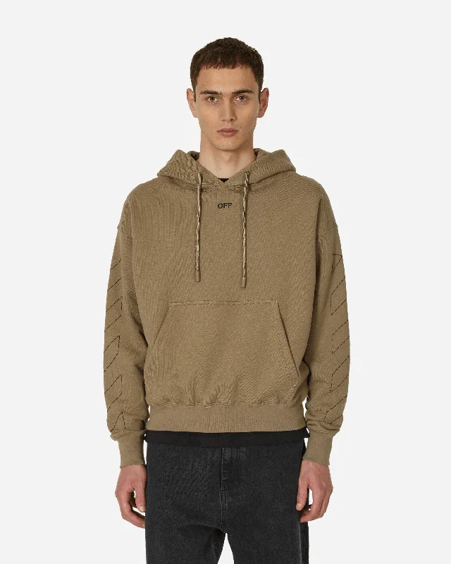 Off Stitch Skate Hooded Sweatshirt Beige