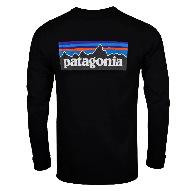 Patagonia Long Sleeve P-6 Logo Responsibili-Tee Black