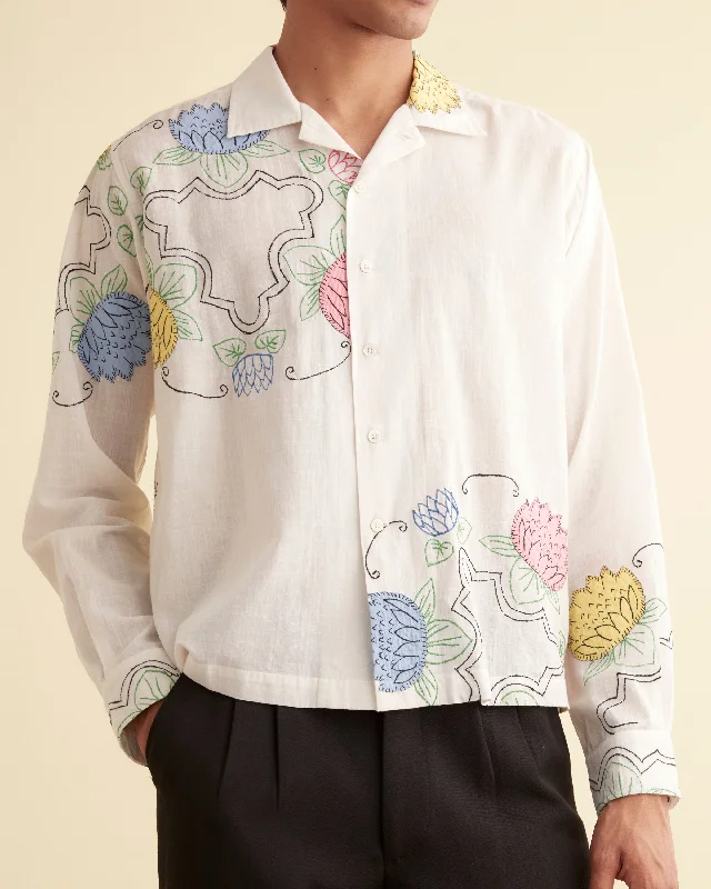 Patchwork Lotus Long Sleeve Shirt