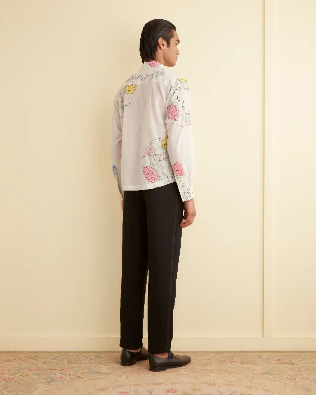 Patchwork Lotus Long Sleeve Shirt