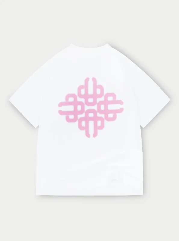 BLURRED GRAPHIC EMBLEM T-SHIRT - PINK