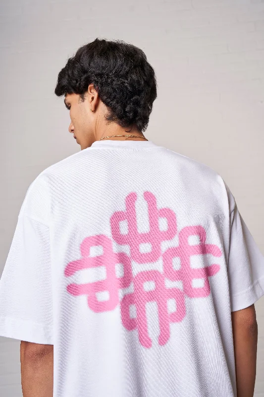 BLURRED GRAPHIC EMBLEM T-SHIRT - PINK