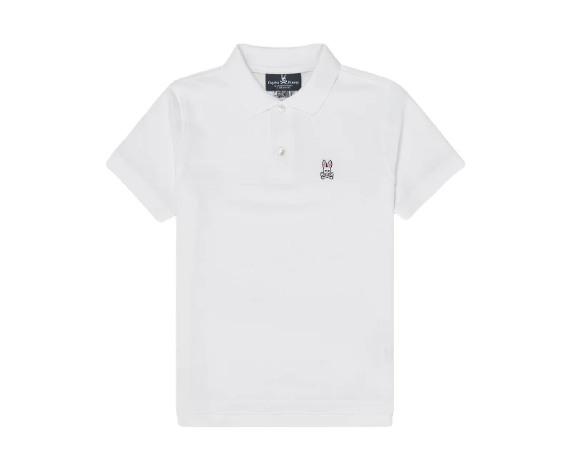 Psycho Bunny Kids Classic Polo White Shirt B0K001CRPC-WHT