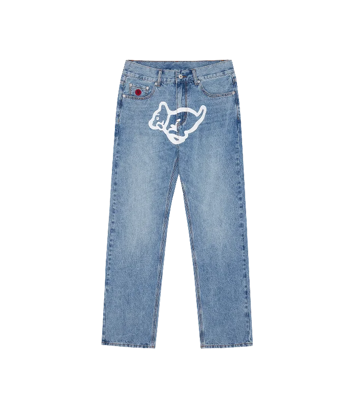 RUNNING PUPPY DENIM PANTS - BLUE