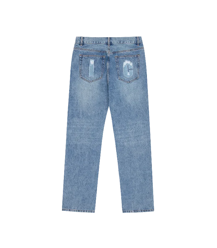 RUNNING PUPPY DENIM PANTS - BLUE