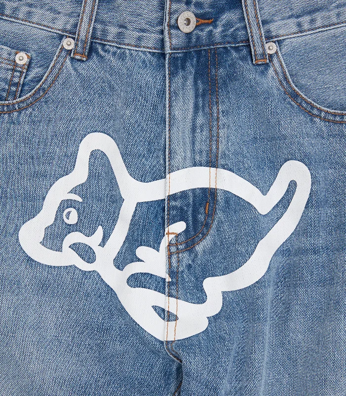 RUNNING PUPPY DENIM PANTS - BLUE