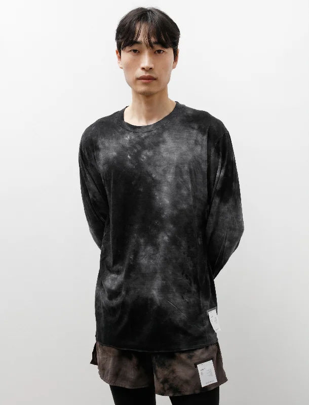 Merino Cloud Long Tee Batik Black