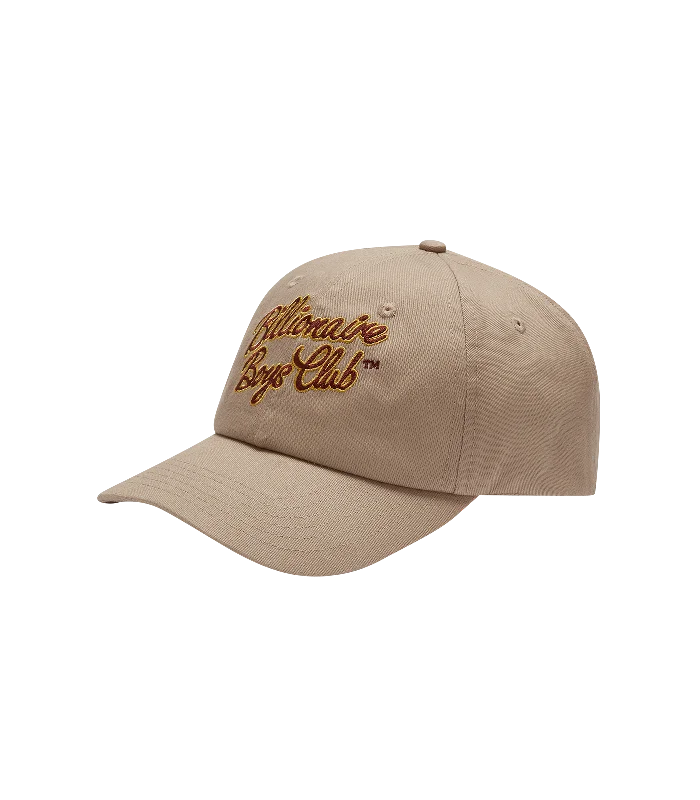 SCRIPT LOGO EMBROIDERED CAP - BEIGE