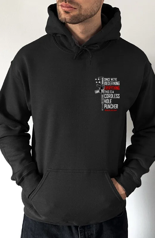 Simple Cordless Hole Puncher Pullover Hoodie