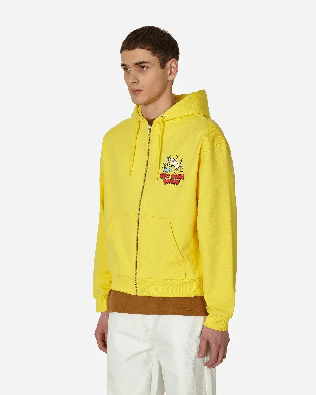 Flatbush Printed Zipped Hooded Sweatshirt Yellow