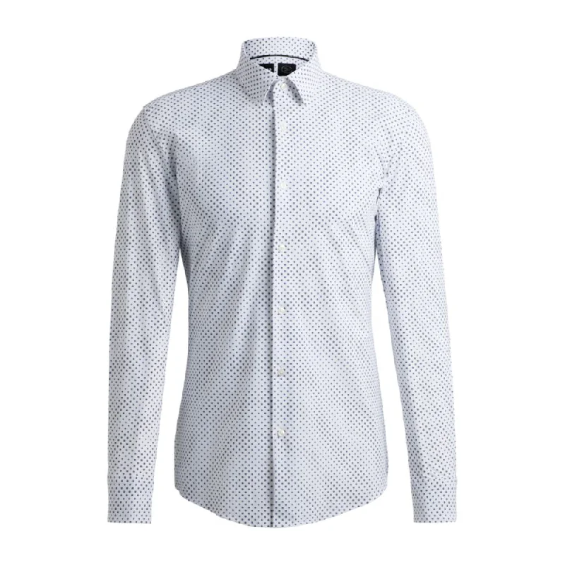 Slim-fit shirt in printed performance-stretch material